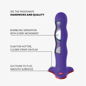 Fun Factory Bouncer Weighted Silicone Rumbling Dildo Sage Green or Flashy Purple Buy in Singapore LoveisLove U4Ria 