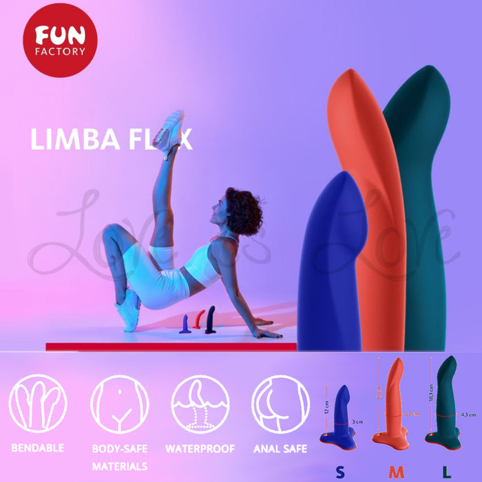Fun Factory Limba Flex Bendable Silicone Dildo With Suction Base (Premium Authorized Dealer)