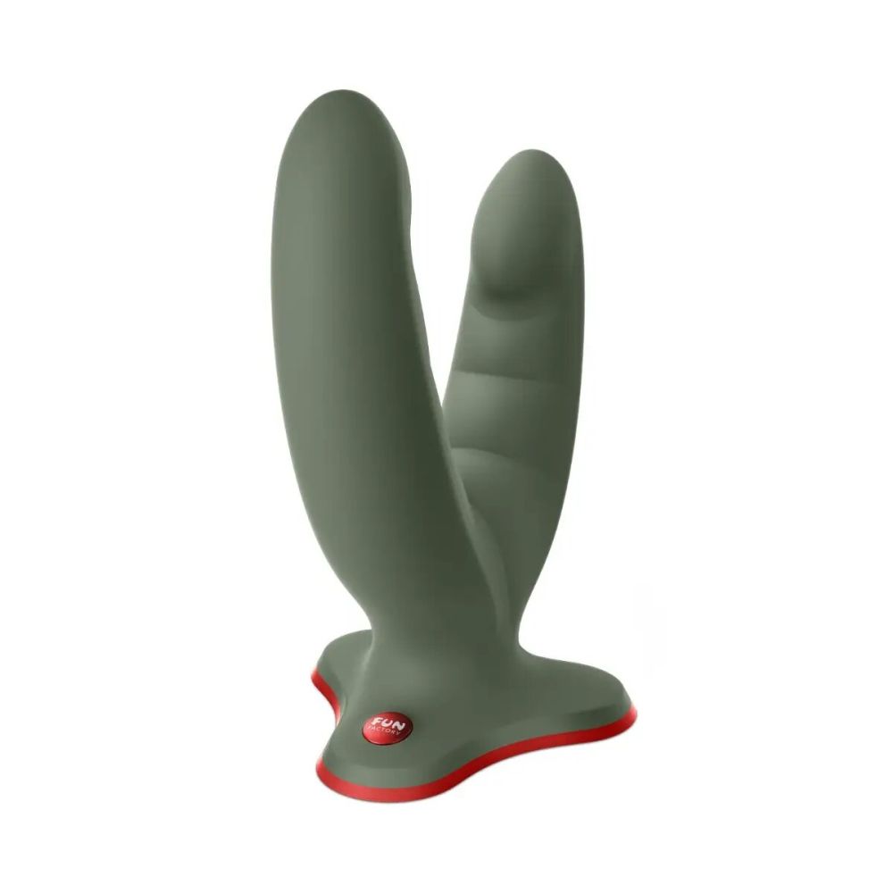 Fun Factory Ryde Double Head Grinding Silicone Dildo with Suction Cup Wild Olive Black Buy in Singapore LoveisLove U4Ria