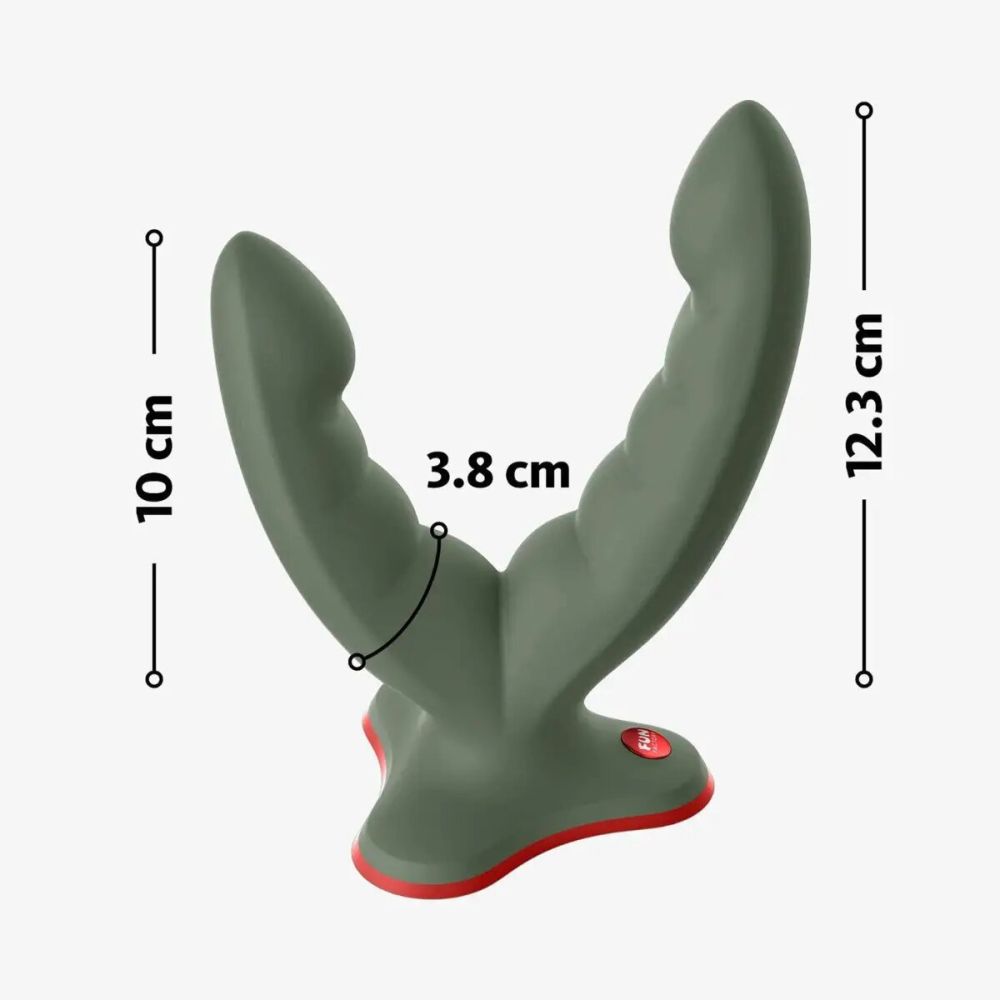Fun Factory Ryde Double Head Grinding Silicone Dildo with Suction Cup Wild Olive Black Buy in Singapore LoveisLove U4Ria