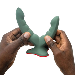 Fun Factory Ryde Double Head Grinding Silicone Dildo with Suction Cup Wild Olive Black Buy in Singapore LoveisLove U4Ria 