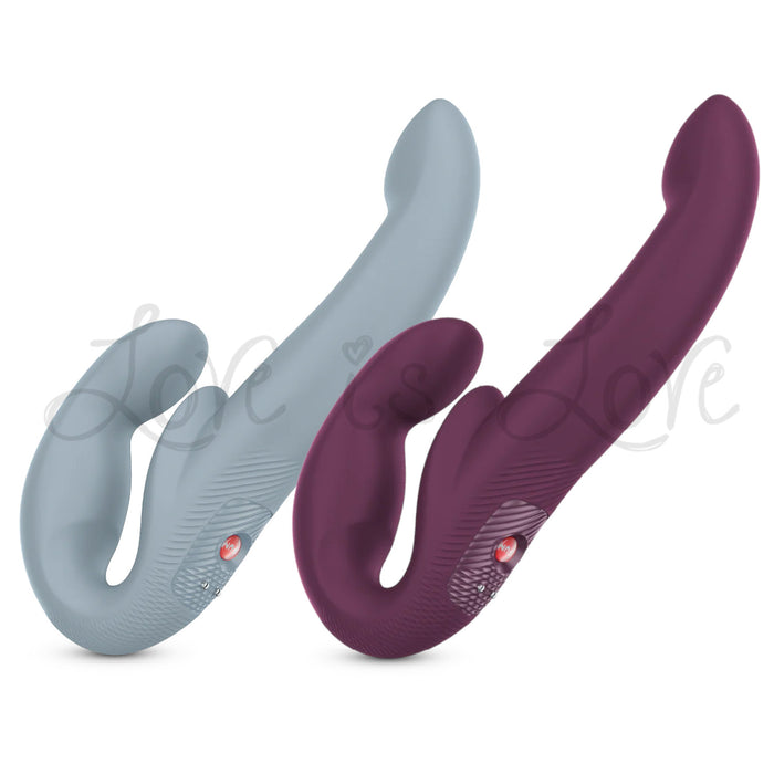 Fun Factory Share Vibe Pro Vibrating Double Dildo Burgundy and Cool Grey