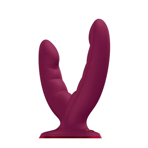 Fun Factory Ryde Double Head Grinding Silicone Dildo with Suction Cup Wine Red Award-Winning & Famous - Fun Factory Buy Sex Toys in Singapore LoveisLove U4Ria