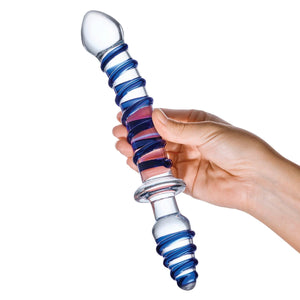 Glas Mr. Swirly Double Ended Glass 10" Dildo & Butt Plug