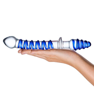 Glas Mr. Swirly Double Ended Glass 10" Dildo & Butt Plug