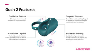 Lovense Gush 2 App-Controlled Vibrating & Oscillating Penis Massager Award-Winning & Famous - Lovense Buy Sex Toys in Singapore LoveisLove U4Ria