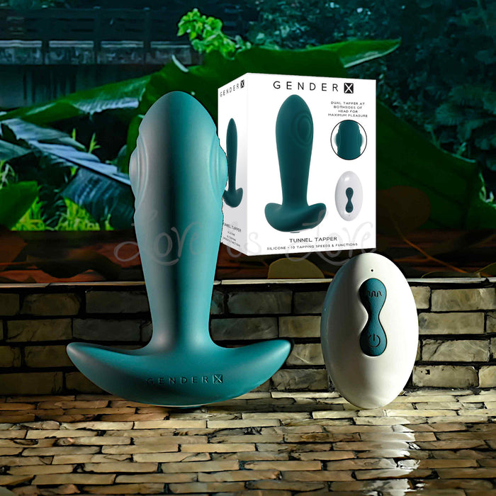 Gender X Tunnel Tapper Remote Control Silicone Anal Plug Teal
