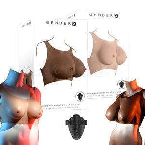 Gender X Undergarments Plate Wearable Silicone Breasts C-Cup or D-Cup or E-Cup Light or Dark LGBTQ Buy Sex Toys in Singapore LoveisLove U4Ria