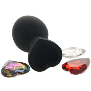 NS Novelties Glams Xchange Heart Silicone Butt Plug (3 Interchangeable Colorful Gems)(Good Review)