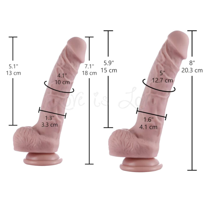 Hismith Realistic Silicone Dildo for Beginners With KlicLok Connector 7.1 INCH OR 8 INCH
