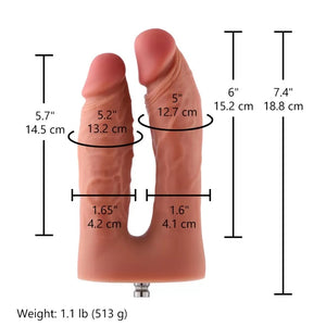 Hismith Lifelike Realistic Double Penetrator KlicLok Dildo