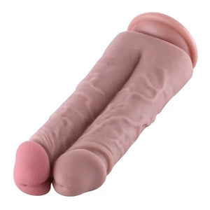 Hismith 8.5" Two Cocks One Hole Silicone Dildo