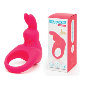 Happy Rabbit Stimulating Rabbit Love Ring Black or Vibrating Rabbit Cock Ring Pink