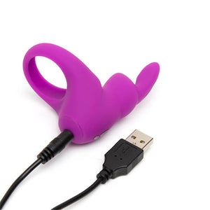 Happy Rabbit Stimulating Rabbit Love Ring Black or Vibrating Rabbit Cock Ring Pink