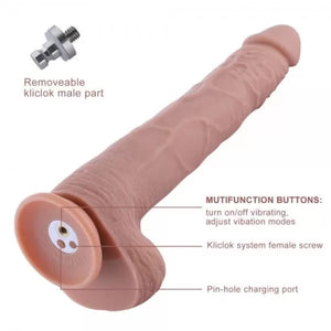 Hismith 11.8 Inch Vibrating Dildo with 3 Speeds + 4 Modes with KlicLok System Extra-Length Silicone Dildo Buy in Singapore LoveisLove U4Ria 