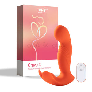 Honey Play Box Crave 3 G-spot Vibrator with Rotating Massage Head and Clit Tickler Orange Buy in Singapore LoveisLove U4Ria 