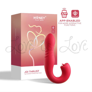 Honey Play Box Joi Thrust 2 App Controlled Thrusting G-spot Vibrator & Tongue Clit Licker Red Buy in Singapore LoveisLove U4Ria 