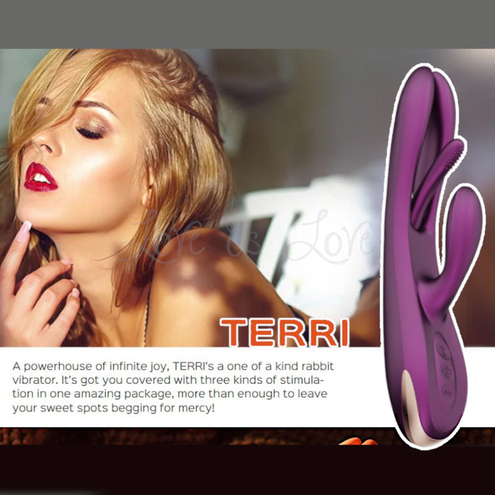 Honey Play Box Terri App-Controlled Kinky Finger Tapping Rabbit Vibrator Purple