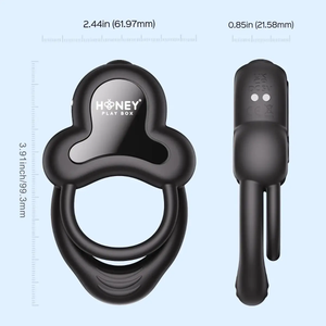 Honey Play Box Anello App-Controlled Vibrating Double Cock Ring with Clitoral Stimulator
