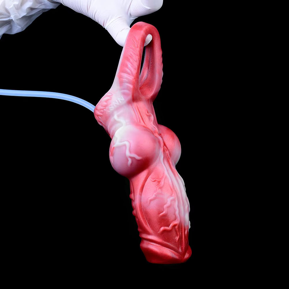 Hyena Knotted Open Ended Squirting Fantasy Penis Sheath  Love is Love