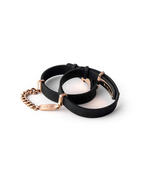 Crave ID Cuffs Stainless Steel & Silicone Bracelets Black/Rose Gold or Pink/Rose Gold Buy in Singapore LoveisLove U4Ria 