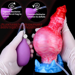 Inflatable Squirting Monster Dog Fantasy SIlicone Dildo 7 Inch Dildos - Inflatable & Ejaculating Buy Sex Toys in Singapore LoveisLove U4Ria
