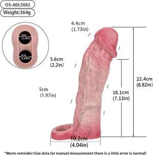 John Liquid Silicone Realistic Cock Sheath 8.8 Inch For Him - Penis Sheath/Sleeve Buy Sex Toys in Singapore LoveisLove U4Ria