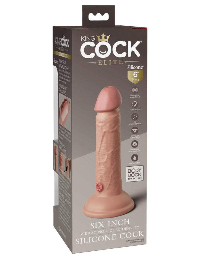 King Cock Elite Vibrating Silicone Dual-Density