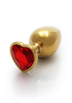 Shots Ouch! Metal Butt Plug Gold/Ruby Red Heart Gem Small Medium Large  Buy in Singapore LoveisLove U4Ria 