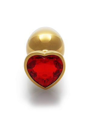 Shots Ouch! Metal Butt Plug Gold/Ruby Red Heart Gem Small Medium Large  Buy in Singapore LoveisLove U4Ria 