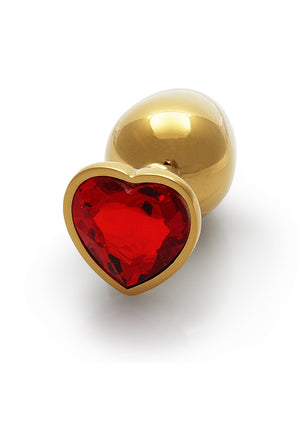 Shots Ouch! Metal Butt Plug Gold/Ruby Red Heart Gem Small Medium Large  Buy in Singapore LoveisLove U4Ria 