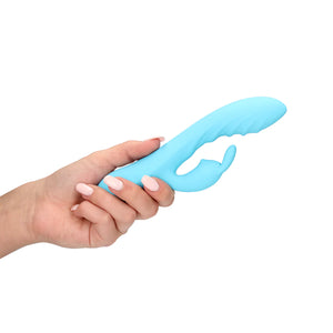 Shots LoveLine Ribbed Ultra Soft Silicone Rabbit Vibrator Glacial Blue Vibrators - Rabbit Vibrators Buy Sex Toys in Singapore LoveisLove U4Ria