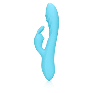 Shots LoveLine Ribbed Ultra Soft Silicone Rabbit Vibrator Glacial Blue Vibrators - Rabbit Vibrators Buy Sex Toys in Singapore LoveisLove U4Ria