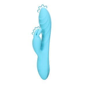 Shots LoveLine Ribbed Ultra Soft Silicone Rabbit Vibrator Glacial Blue Vibrators - Rabbit Vibrators Buy Sex Toys in Singapore LoveisLove U4Ria