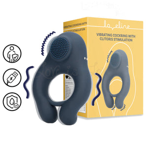 Shots LoveLine Vibrating Cockring with Clitoris Stimulation Indigo Blue Cock Rings - Vibrating Cock Rings Buy Sex Toys in Singapore LoveisLove U4Ria