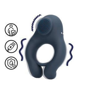 Shots LoveLine Vibrating Cockring with Clitoris Stimulation Indigo Blue Cock Rings - Vibrating Cock Rings Buy Sex Toys in Singapore LoveisLove U4Ria