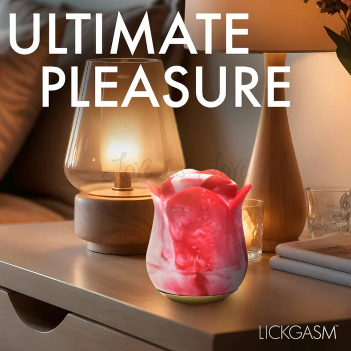 Lickgasm Sweet Kiss Kissing & Vibrating Rose Clitoral Stimulator Swirl or Red