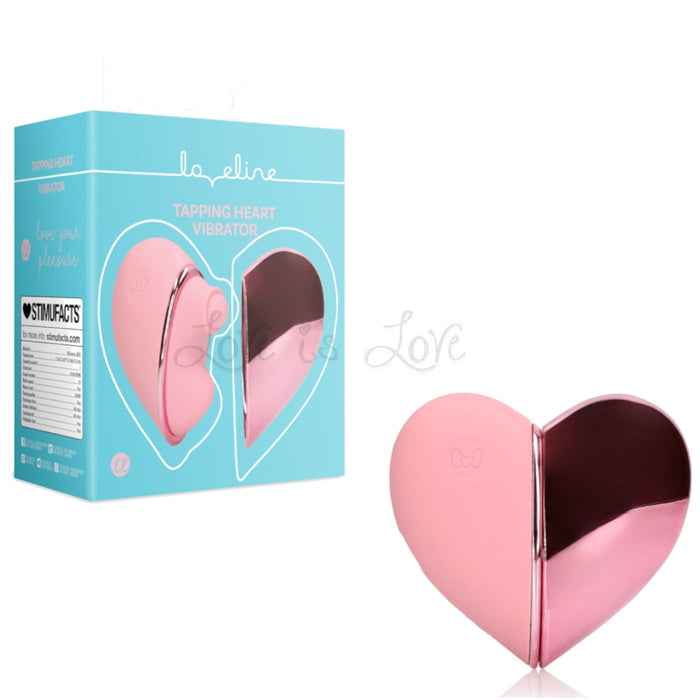 Loveline Tapping Heart Clitoral Stimulator Vibrator Pink Arabesque