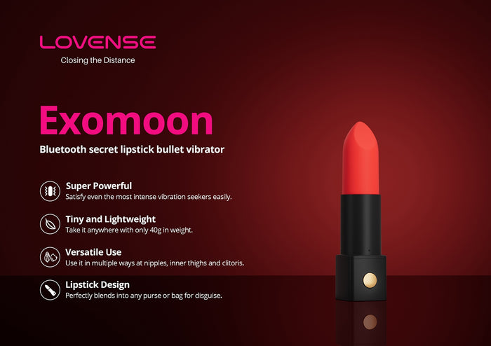 Lovense Exomoon Bluetooth Lipstick Bullet Vibrator (Authorized Dealer)[Limited Period Sale]