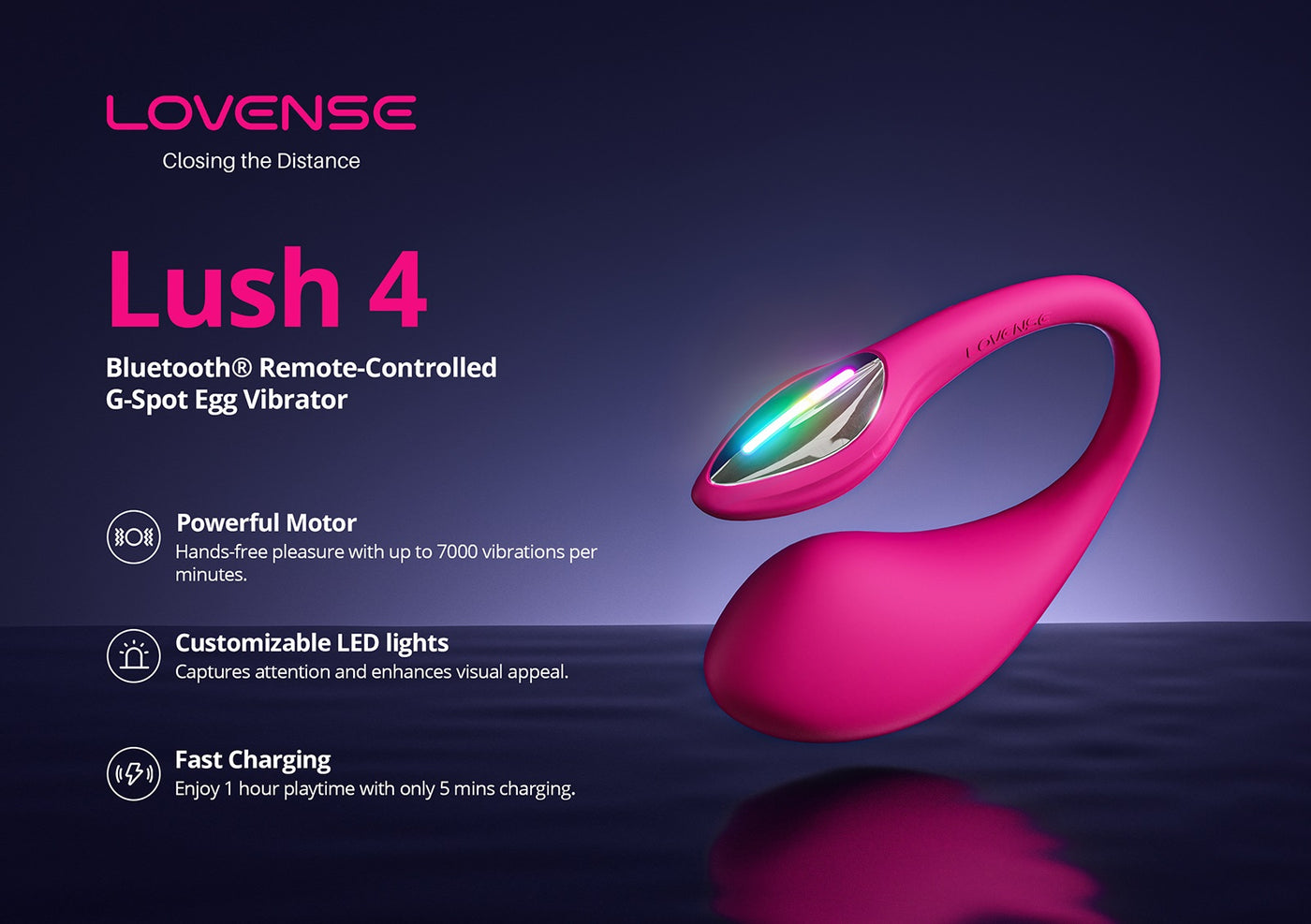 Lovense Lush 4 App-Controlled G-Spot Egg Vibrator [Authorized Retailer Love is Love Lovense Lush 4 App-Controlled G-Spot Egg Vibrator [Authorized Retailer Love is Love
