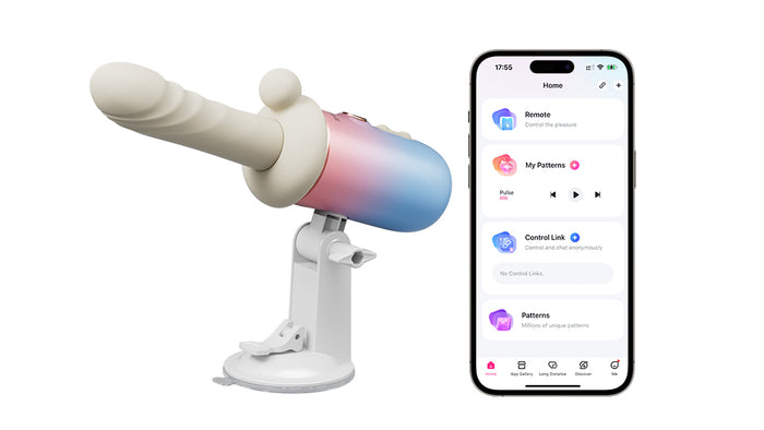 Lovense Spinel App-Controlled Portable Thrusting Vibrating & Heating Massage Gun Dildo