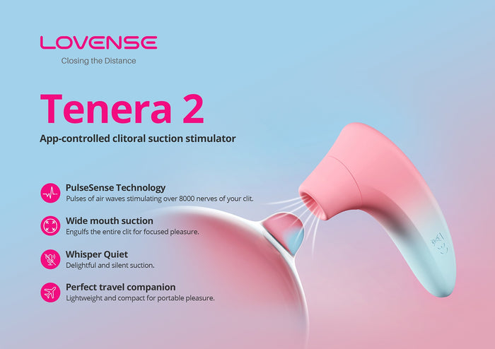 Lovense Tenera 2 App-Controlled Clitoral Suction Stimulator (Unique Suction Sensation)