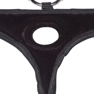 Lux Fetish Black Velvet Bikini Strap-On Harness Buy in Singapore LoveisLove U4Ria 