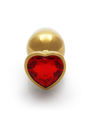 Shots Ouch! Metal Butt Plug Gold/Ruby Red Heart Gem Small Medium Large  Buy in Singapore LoveisLove U4Ria 