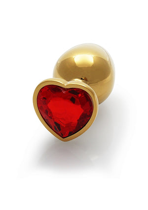 Shots Ouch! Metal Butt Plug Gold/Ruby Red Heart Gem Small Medium Large  Buy in Singapore LoveisLove U4Ria 