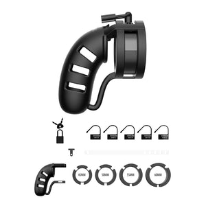 Shots ManCage Model 19 Chastity Cock Cage with Ballsplitter Black For Him - Chastity Devices  Buy Sex Toys in Singapore LoveisLove U4Ria