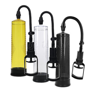 Manual Penis Enhancer Pump 2 in Black, Clear, or Yellow - ED & Size Support