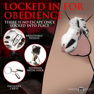 Master Series Cock Cuff Snap-On Chastity Cage Him - Chastity Devices Buy Sex Toys in Singapore LoveisLove U4Ria