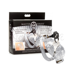 Master Series Custom Lockdown Locking Customizable Chastity Cage Clear loveislove love is love buy sex toys singapore u4ria