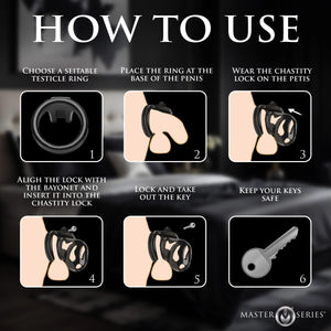 Master Series Hard Stop Double Ring Chastity Cage Black For Him - Chastity Devices Buy Sex Toys in Singapore LoveisLove U4Ria